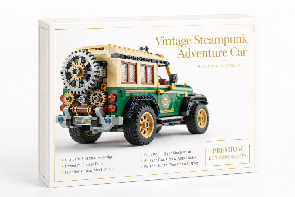Vintage Steampunk Car Building Block Set