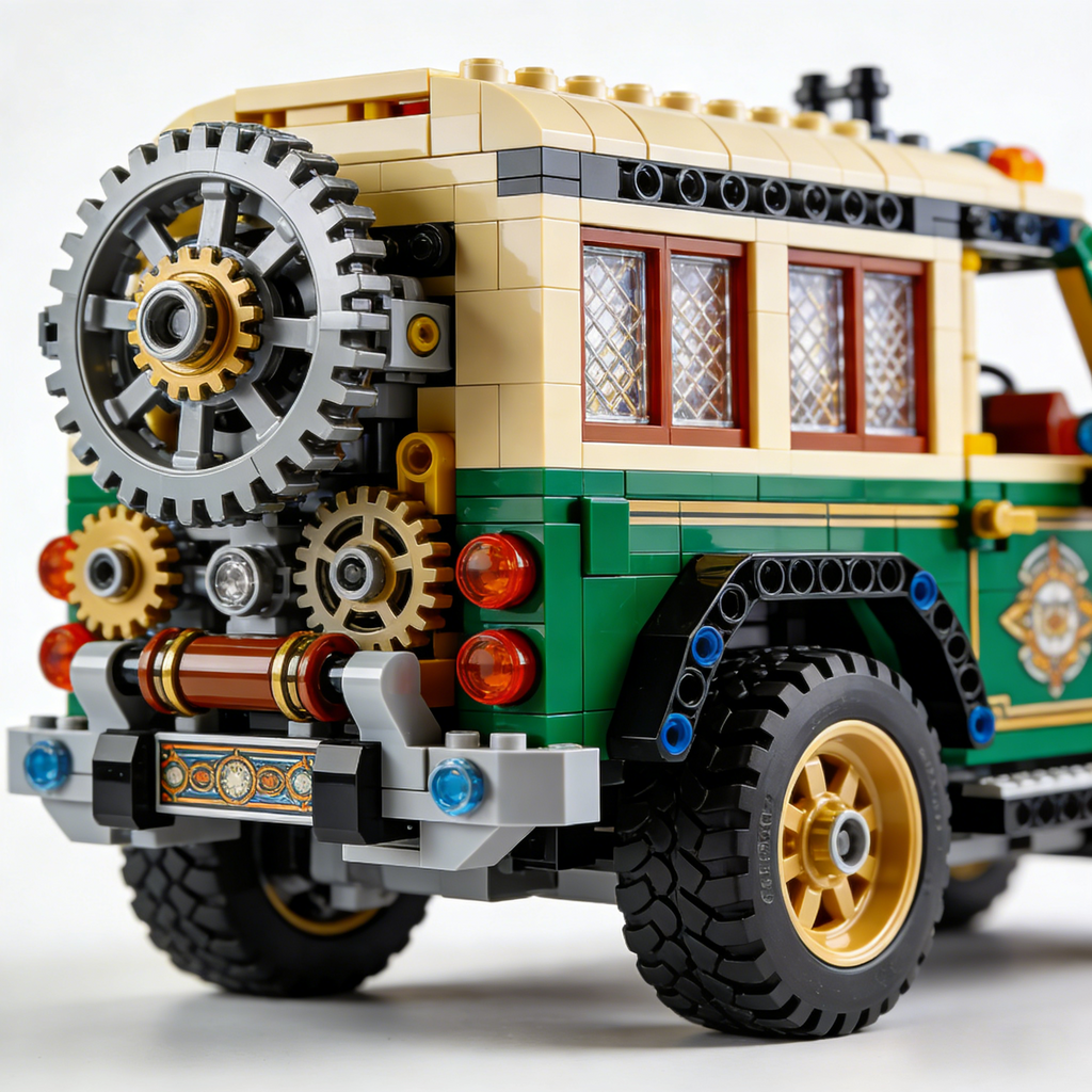 Vintage Steampunk Car Building Block Set